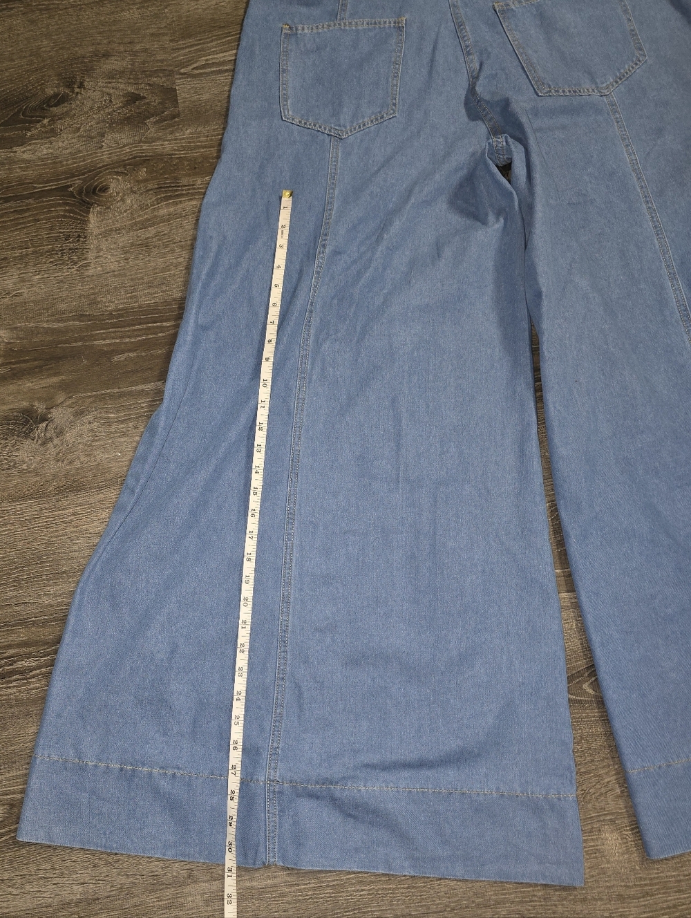 SHEIN Curve Blue Denim Wide-Leg Corset Jumpsuit Sz 1X - Picture 11 of 13